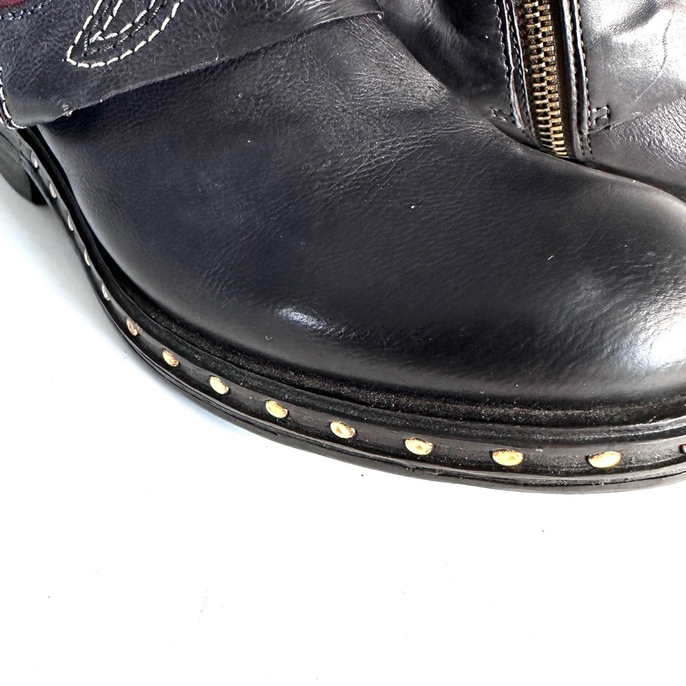 A.S.98 Black and Burgundy Ankle Boots - Picture 9 of 16